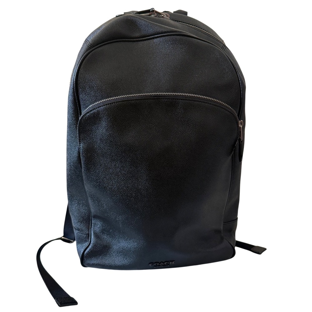 Coach West Slim Backpack Black Crossgrain Leather Mens Bag F72510